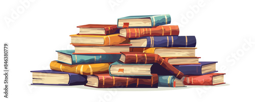 A stack of books with a white background
