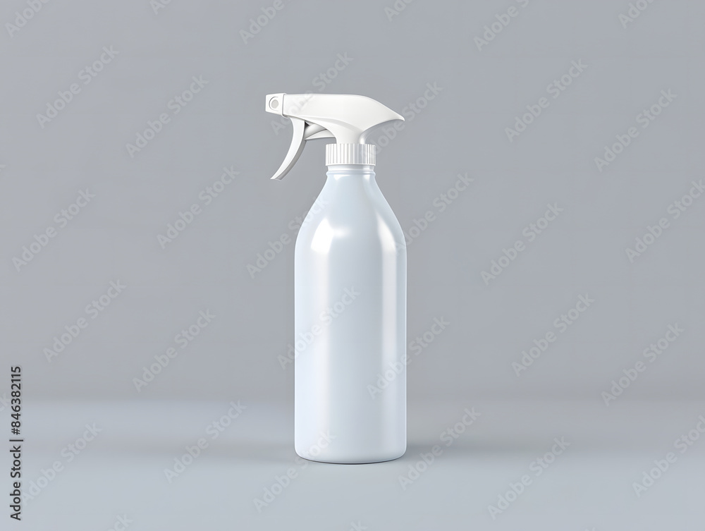 White Plastic Spray Bottle Label Mockup with isolated background White Plastic Spray Bottle Label Mockup with isolated background