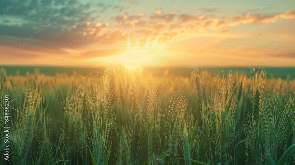 Endless spring a wheat field s abundant life stretching into the infinite horizon Endless spring a wheat field s abundant life stretching into the infinite horizon