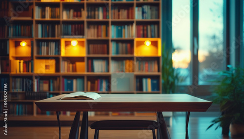 Wallpaper Mural minimalist colored study room with bookshelves on the walls
 Torontodigital.ca