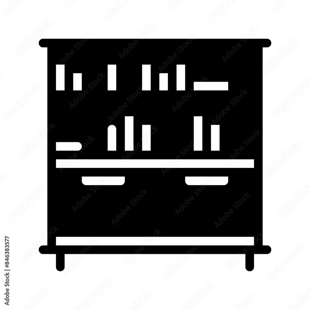 Bookshelf icon. with a soild style. Suitable for use on websites, UI and mobile apps. Bookshelf icon. with a soild style. Suitable for use on websites, UI and mobile apps.