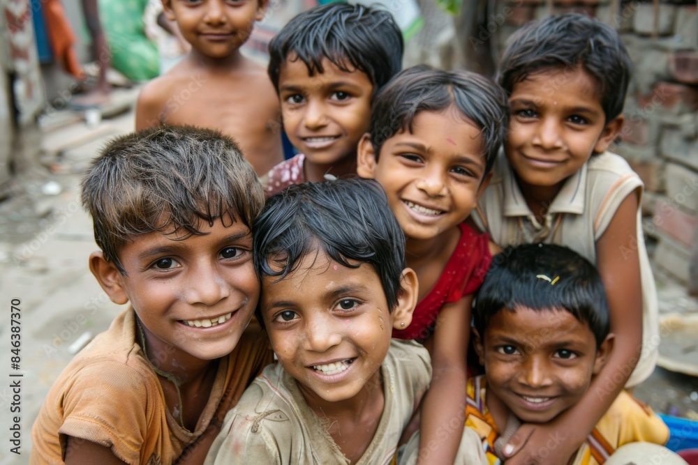 Group of indian kids smiling and looking at camera. India. Group of indian kids smiling and looking at camera. India.