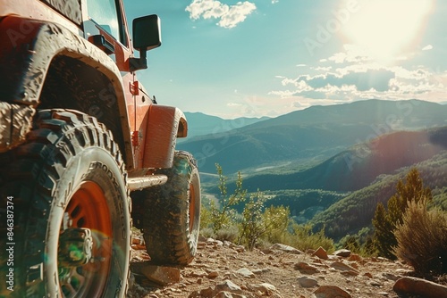 jeeping in the mountains close up