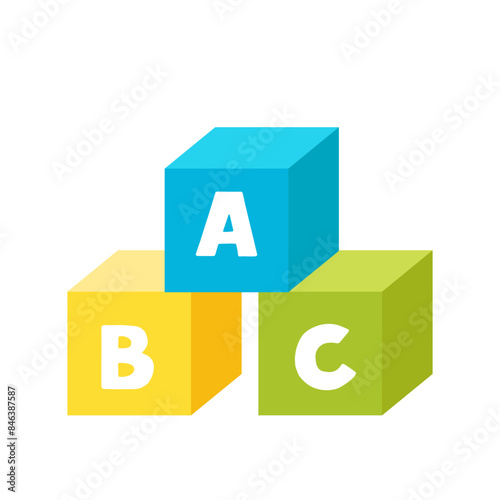 Vector picture of kid stoy blocks isolated on white background.