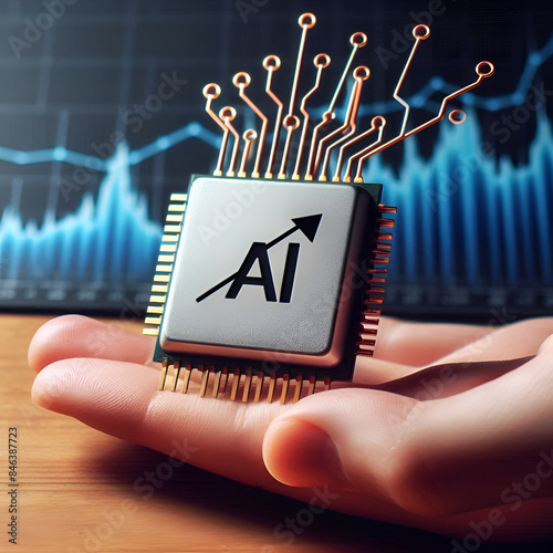 Wallpaper Mural AI semiconductor stock price rises.Generative AI Torontodigital.ca