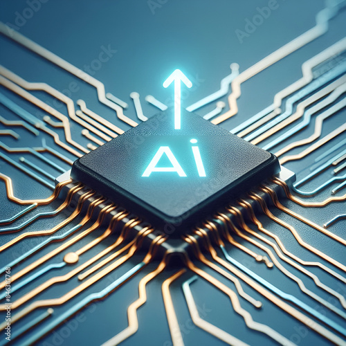Wallpaper Mural AI semiconductor stock price rises.Generative AI Torontodigital.ca