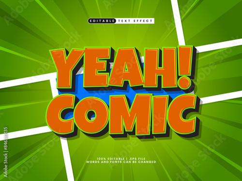 yeah comic editable text effect in comic and cartoon text style