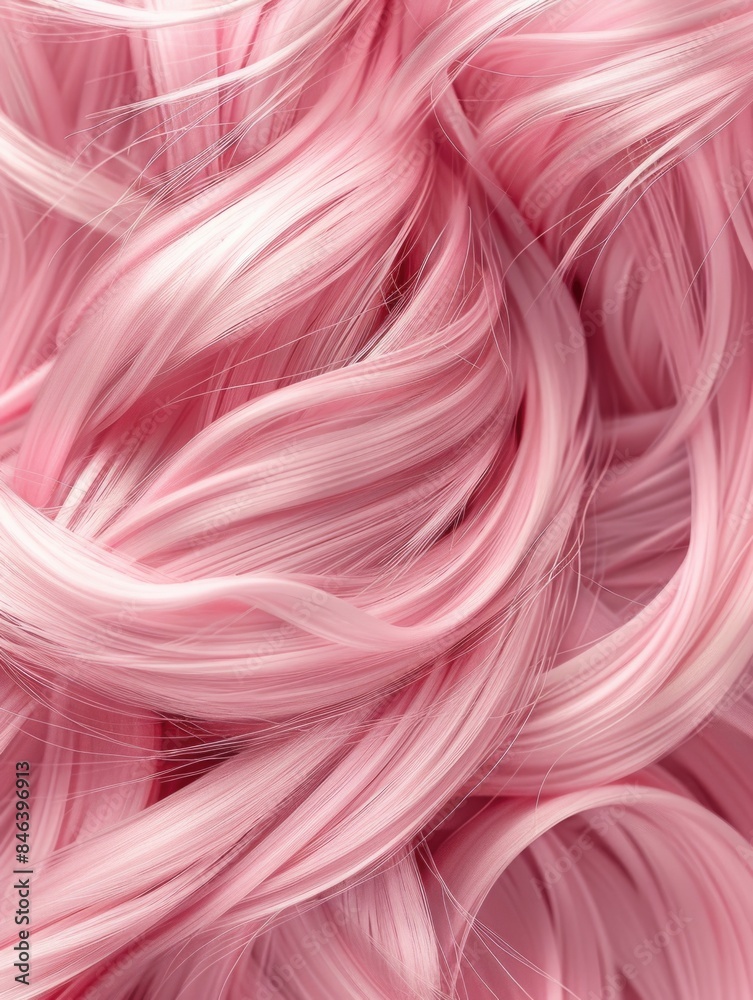 A close up of a woman's pink hair with a shiny, glossy appearance