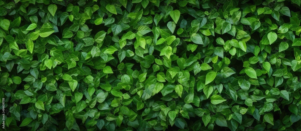 A natural wall made of green leaves acts as a backdrop adding texture to the image s copy space A natural wall made of green leaves acts as a backdrop adding texture to the image s copy space