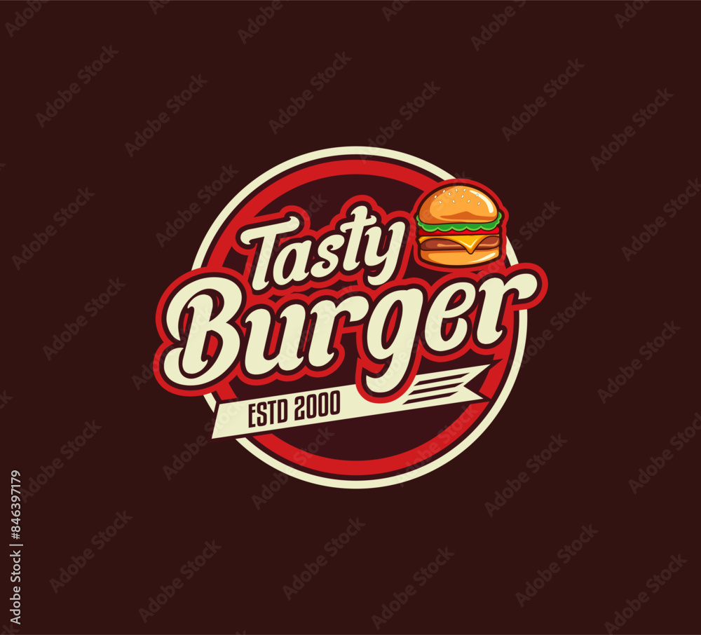burger hamburger vector logo emblem label sticker template design premium graphic illustrations isolated on black background burger hamburger vector logo emblem label sticker template design premium graphic illustrations isolated on black background