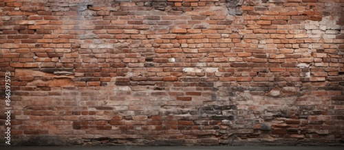 A backdrop of an old brick wall with plenty of space for inserting images. copy space available