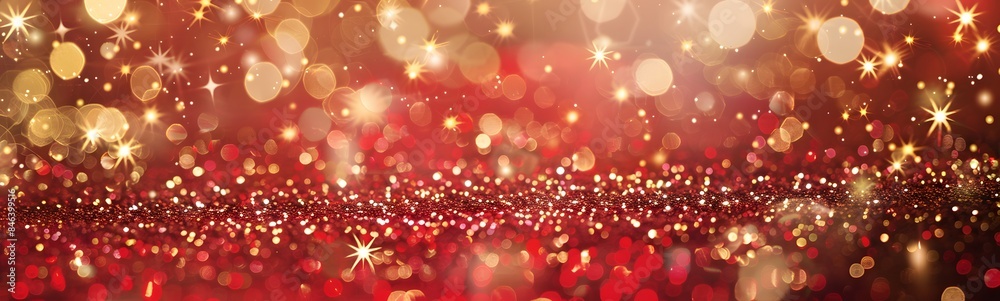elegant red festive background with golden glitter and stars. elegant red festive background with golden glitter and stars.