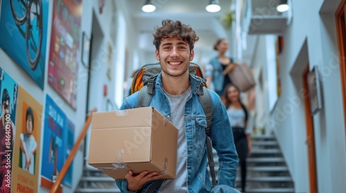 Students moving into their first apartment