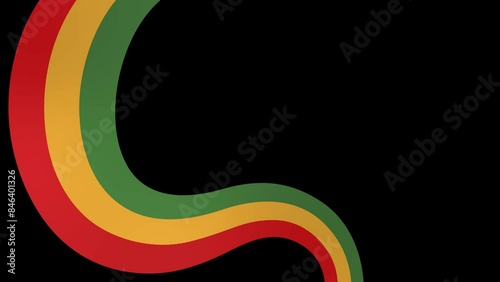 Juneteenth freedom day ribbon animation on transparent background