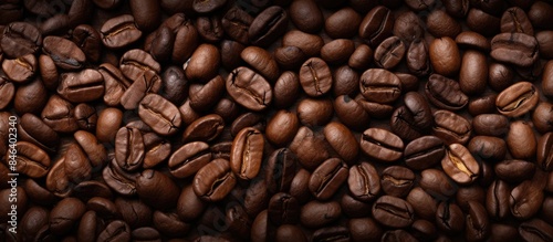 A background of copy space image showcasing roasted coffee beans