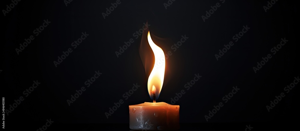 A copy space image of a candle burning against a black backdrop A copy space image of a candle burning against a black backdrop