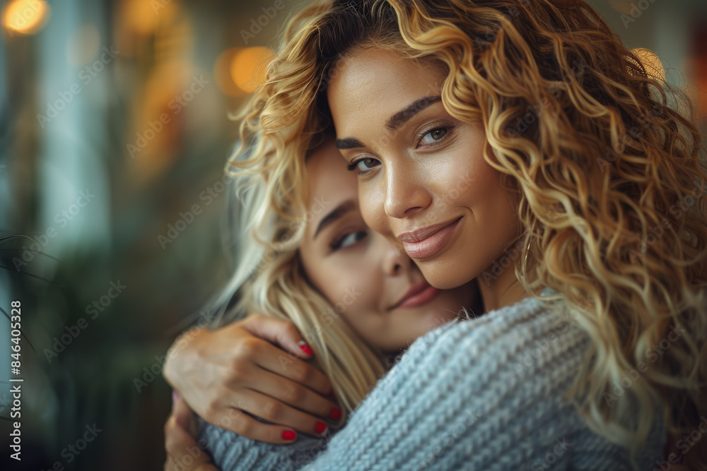 A therapist comforting a client. Concept of emotional support. Generative Ai. A therapist comforting a client. Concept of emotional support. Generative Ai.