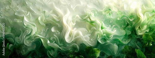 Abstract greern wave pattern background.
