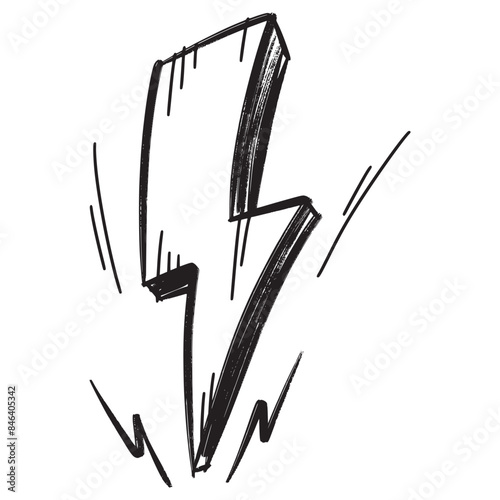 Doodle sketch style of electric lightning bolt symbol vector illustration for concept design.