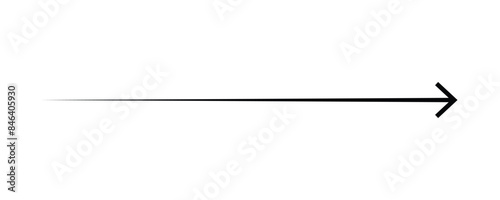 Straight long horizontal arrow set. Vector illustration flat style with white background.