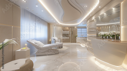 In the dermatology clinic and beauty salon for VIP clients, every detail of the interior has been carefully planned to create a unique atmosphere of relaxation and peace.