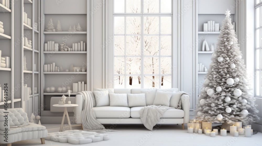 White Minimalist Christmas Living Room White Minimalist Christmas Living Room
