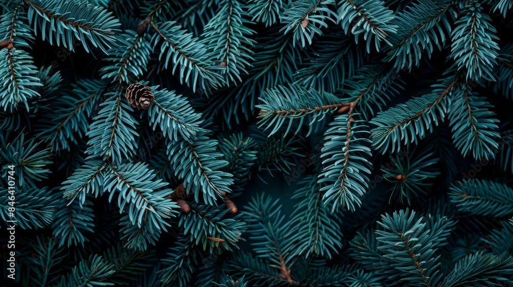lush green needles fill its branches, culminating in a pine cone atop lush green needles fill its branches, culminating in a pine cone atop