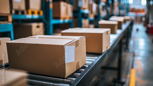 Wallpaper Mural A conveyor belt with boxes on it Torontodigital.ca
