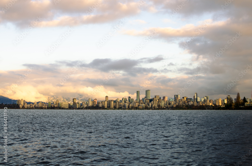 Sunset over Vancouver city in summer Sunset over Vancouver city in summer