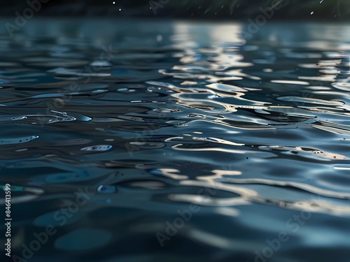 Clean Water Texture. Realistic Water Surface Overlay. Transparent Background