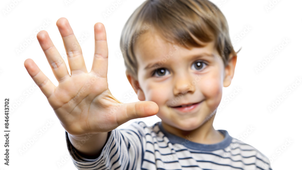 A cheerful portrait of a little boy showing his finger with joy A cheerful portrait of a little boy showing his finger with joy
