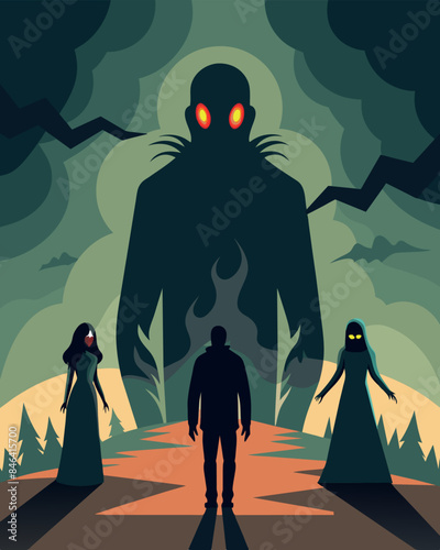 Their mere presence seemed to cast a shadow of toxicity enveloping those nearby in a suffocating aura of darkness.. Vector illustration