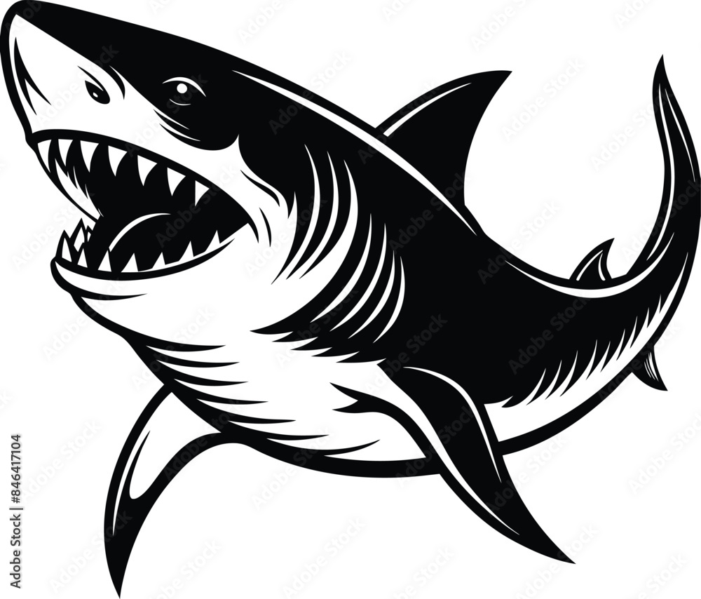 shark cartoon isolated on white background