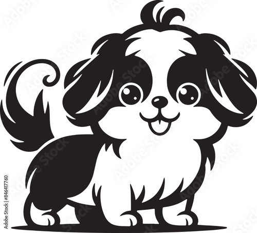 A cut dog  silhouette vector art illustration