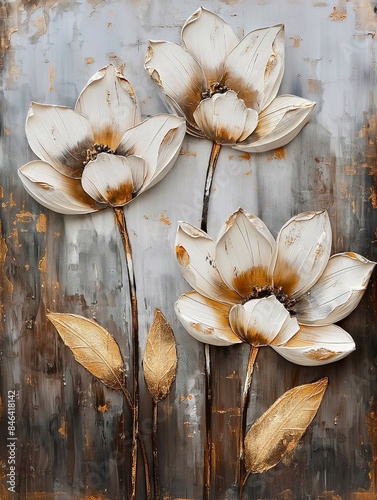 Obraz na płótnie Floral oil painting w salonie