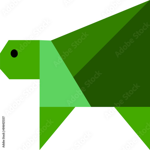 abstract origami tortoise vector image, clipart or background for project or craft work
