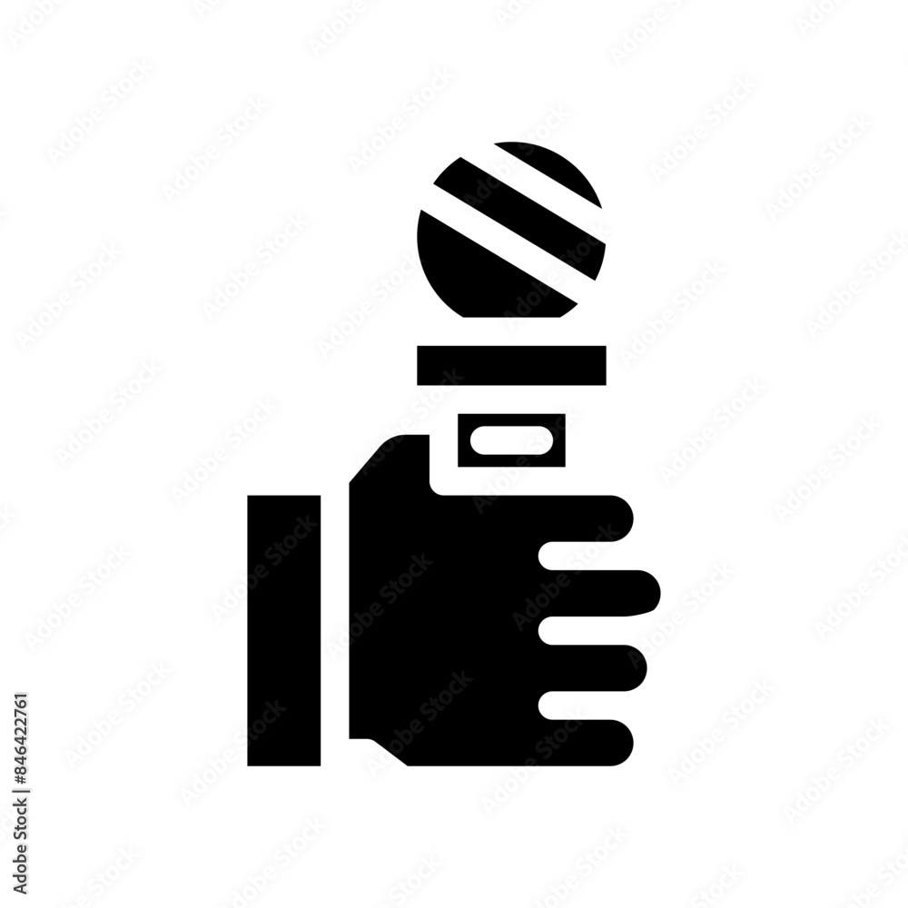 hand holding microphone icon hand holding microphone icon