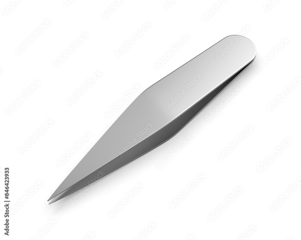 Blank pointed tweezers stainless steel template 3d illustration. Blank pointed tweezers stainless steel template 3d illustration.