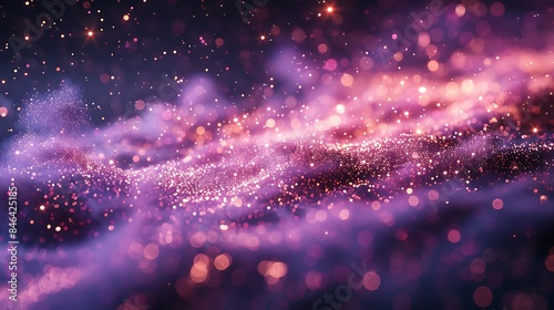 purple particles forming a starry effect on a black background
