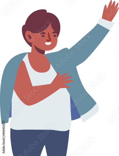 man modern style cartoon character illustration