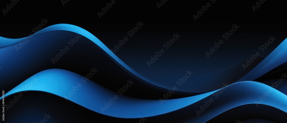 Obraz premium abstract blue black flowing background illustration