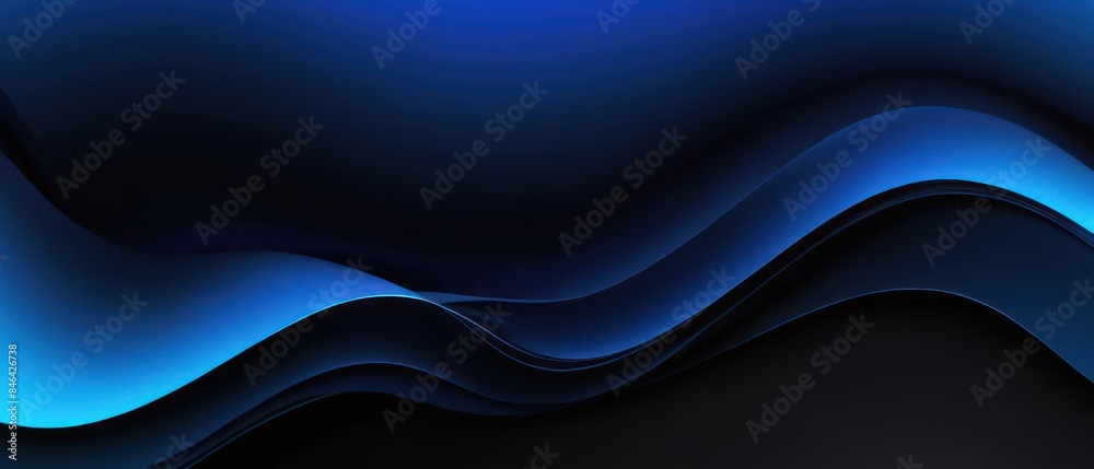 abstract blue black flowing background illustration