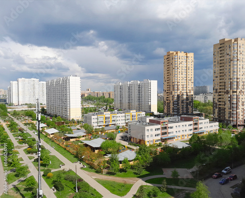 The microdistrict of Mytishchi. Moscow region, Russia.