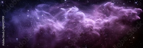 Enchanting Purple Nebula with Sparkling Stars in Deep Space