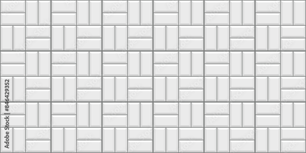 Ceramic pattern background. White kitchen backsplash. Tile subway wall. Apron faience print. Cement texture. Seamless brick metro. Retro rectangle brickwall. Vintage stone surface. Vector illustration Ceramic pattern background. White kitchen backsplash. Tile subway wall. Apron faience print. Cement texture. Seamless brick metro. Retro rectangle brickwall. Vintage stone surface. Vector illustration
