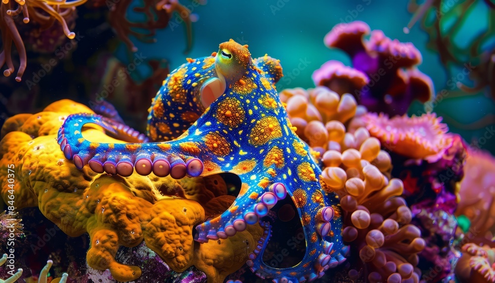 Phenomenal Spectacle: The Blue-Ringed Octopus Gliding Through Coral Reefs - AR 7:4 Phenomenal Spectacle: The Blue-Ringed Octopus Gliding Through Coral Reefs - AR 7:4