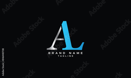 AL, LA, Abstract initial monogram letter alphabet logo design