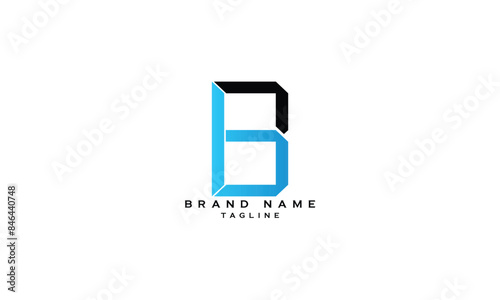 6B, B6, BB, Abstract initial monogram letter alphabet logo design