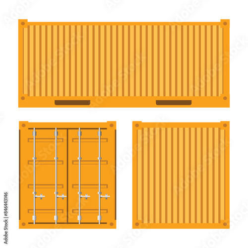 illustration of yellow cargo containers in vector form.