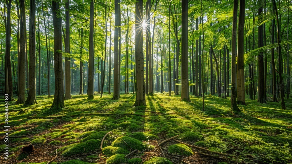 Fototapeta premium Shady Evergreen Forest